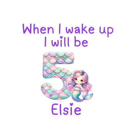 Personalised Mermaid Birthday Eve Outfit for Girls – Custom Name & Age Two Piece Set