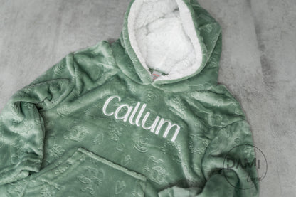 Personalised kids oversized plush hoodie