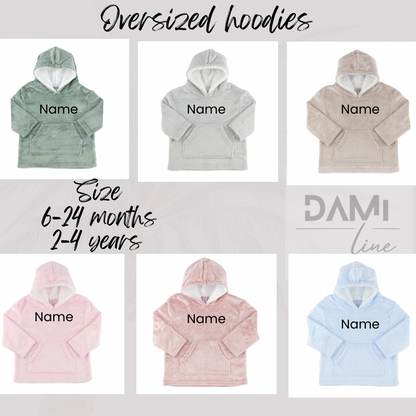 Personalised kids oversized plush hoodie