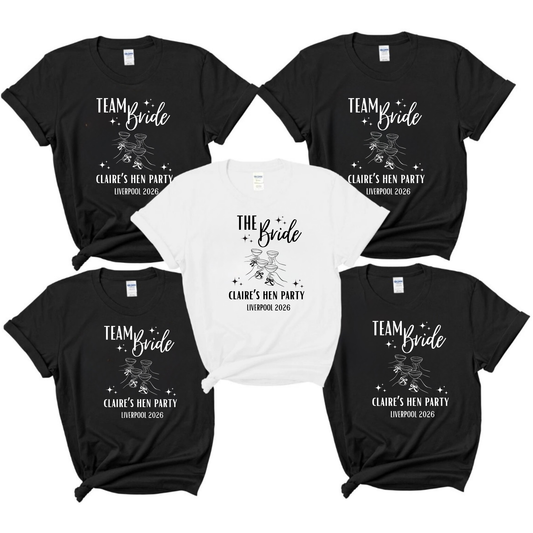 Personalised Hen Party T-Shirts – Team Bride & Bride Matching T-Shirts