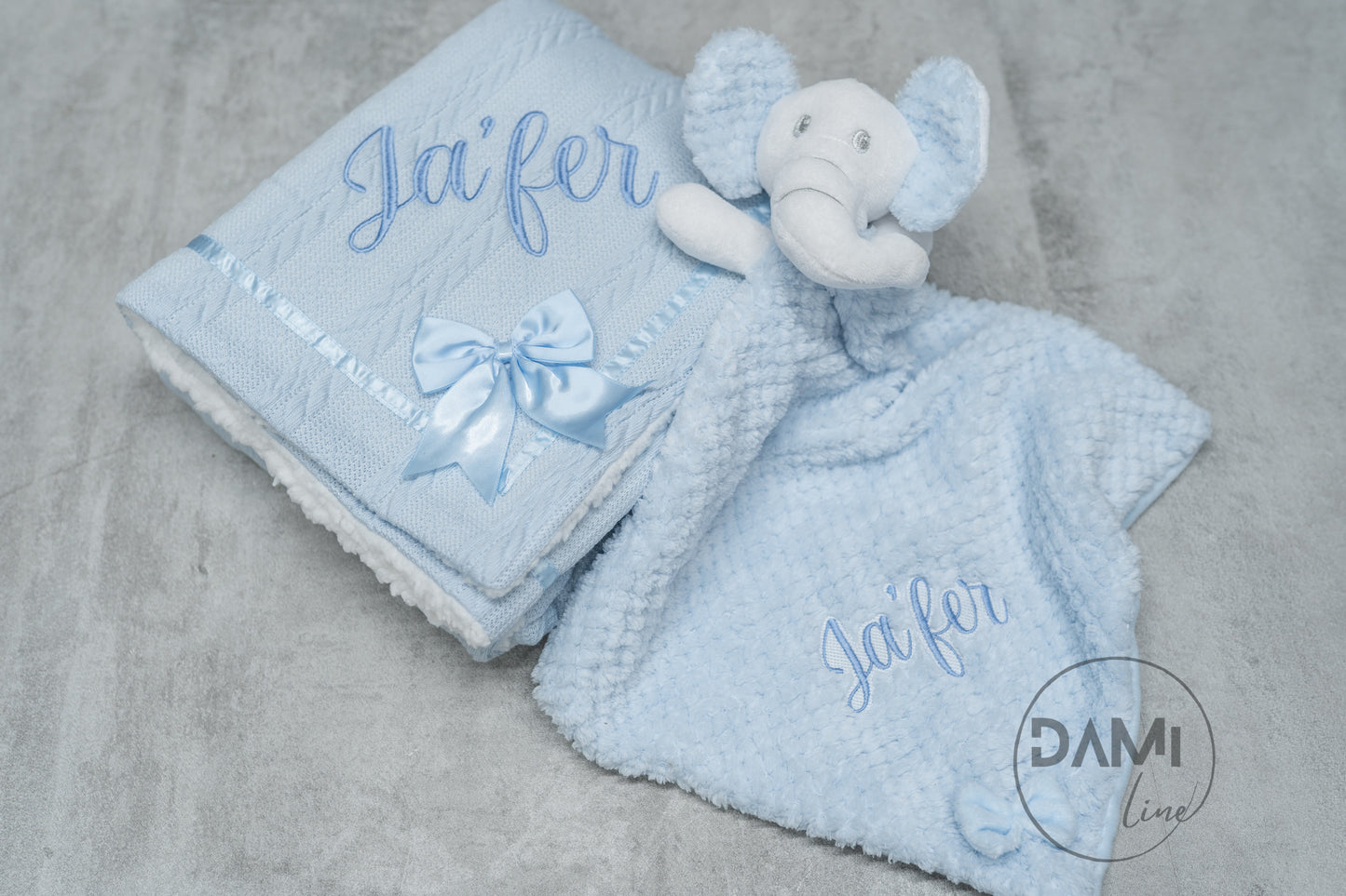 Personalised Baby Gift Set – Blanket & Elephant Comforter