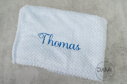Personalised Blue Baby Blanket & Elephant Comforter Gift Set