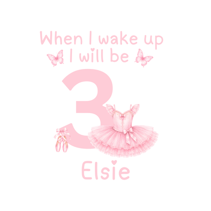 Personalised Balerina Birthday Eve Outfit for Girls – Custom Name & Age Two Piece Set