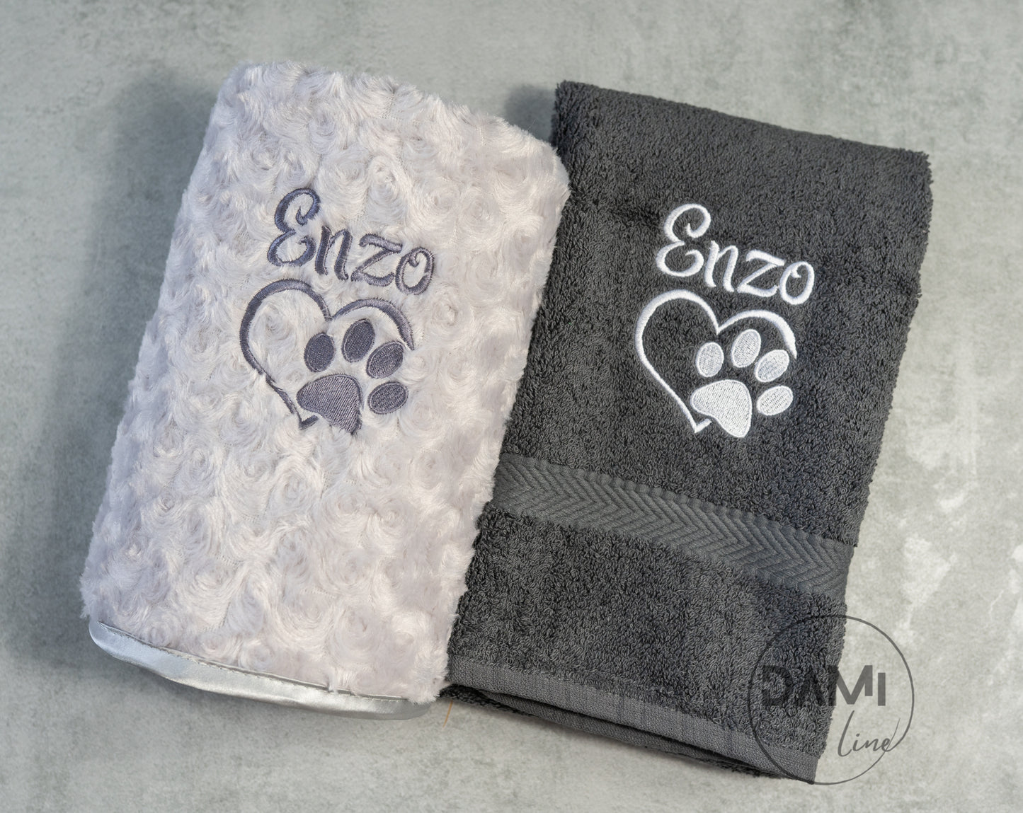 Personalised dog towel and blanket gift set | 2pcs gift