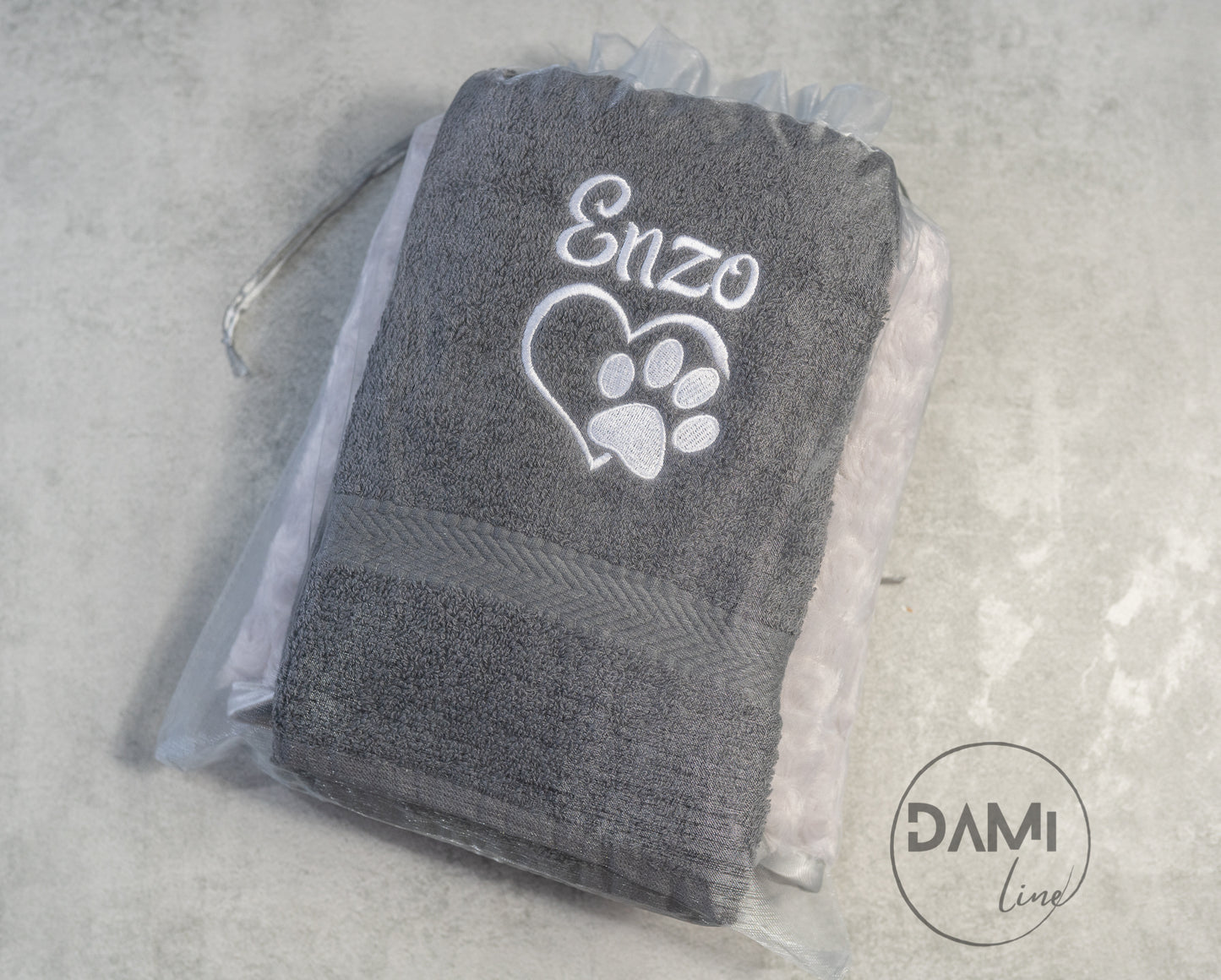 Personalised dog towel and blanket gift set | 2pcs gift