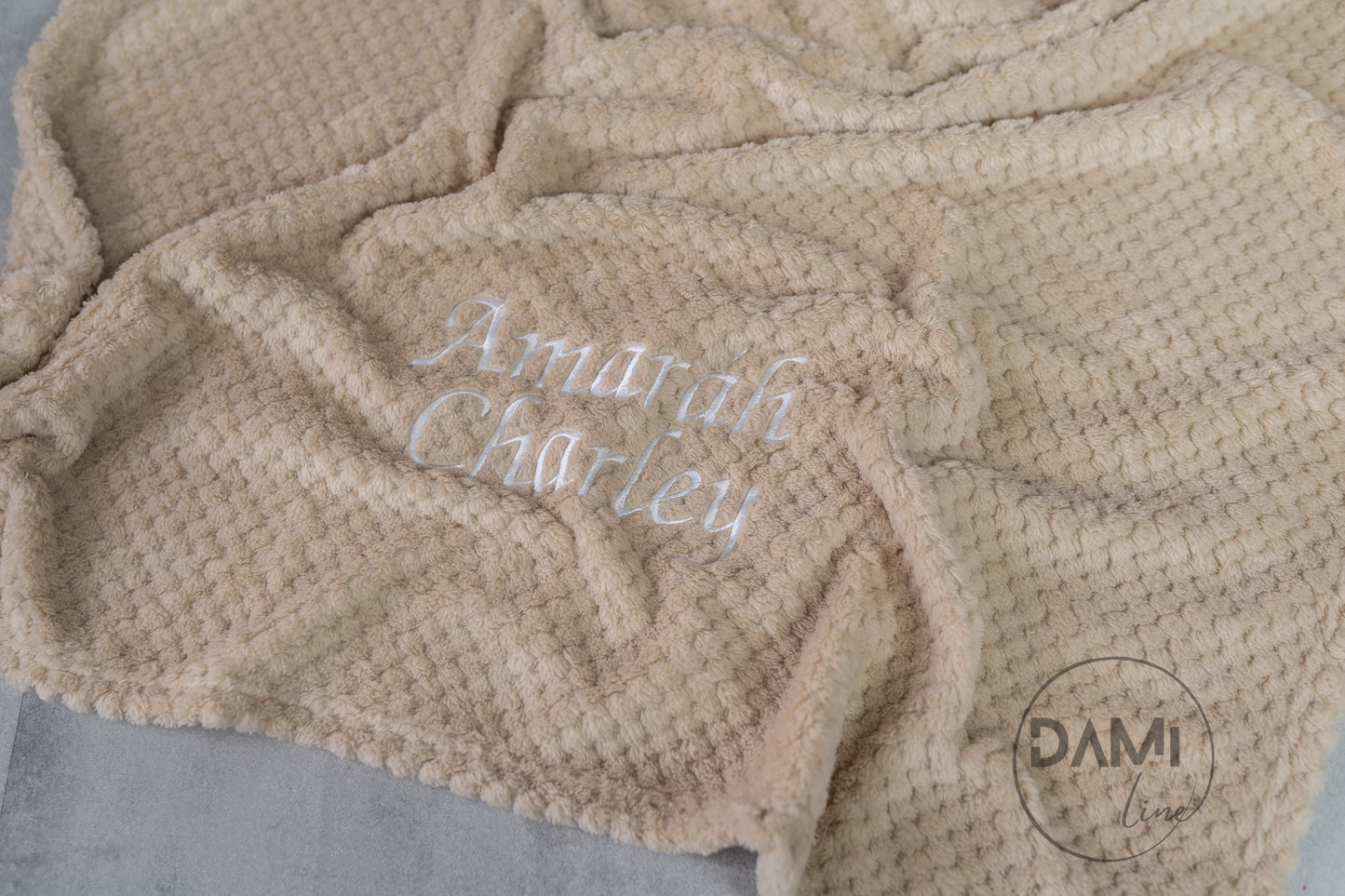 Honeycomb COFFEE blanket. Personalised