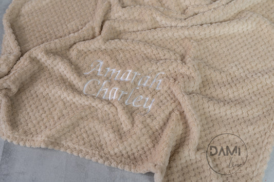 Honeycomb COFFEE blanket. Personalised