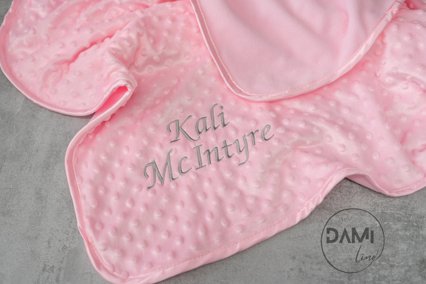 Personalised pink baby blanket, elephant comforter and pink booties gift set for baby girl | Baby gift set in box