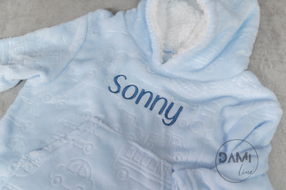 Personalised kids oversized plush hoodie