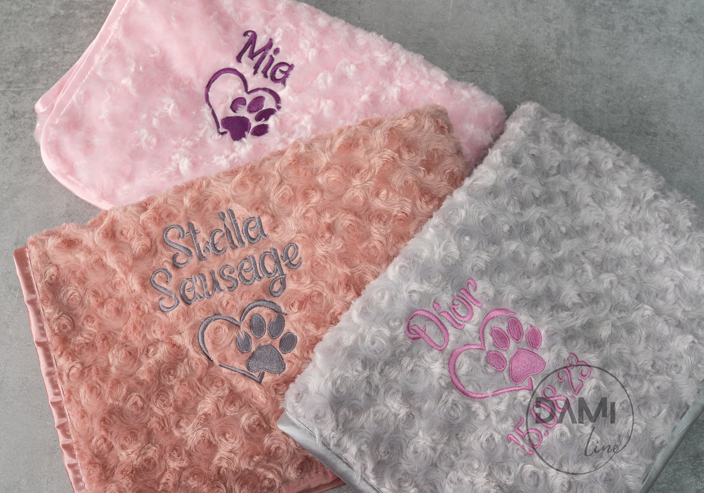 Personalised dog | cat | puppy | kitten rose bud blanket, pet blanket