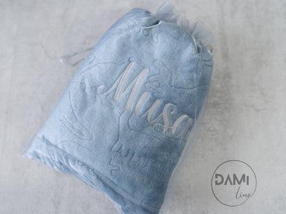 Personalised fleece blanket. Multiple colour options.
