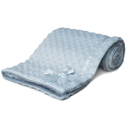 Personalised bubble blanket with satin bow and sherpa back. Multiple colours available.