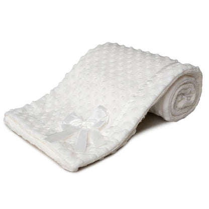 Personalised bubble blanket with satin bow and sherpa back. Multiple colours available.