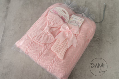 Personalised Baby Girl Gift Set | Pink Blanket, Headband & Socks