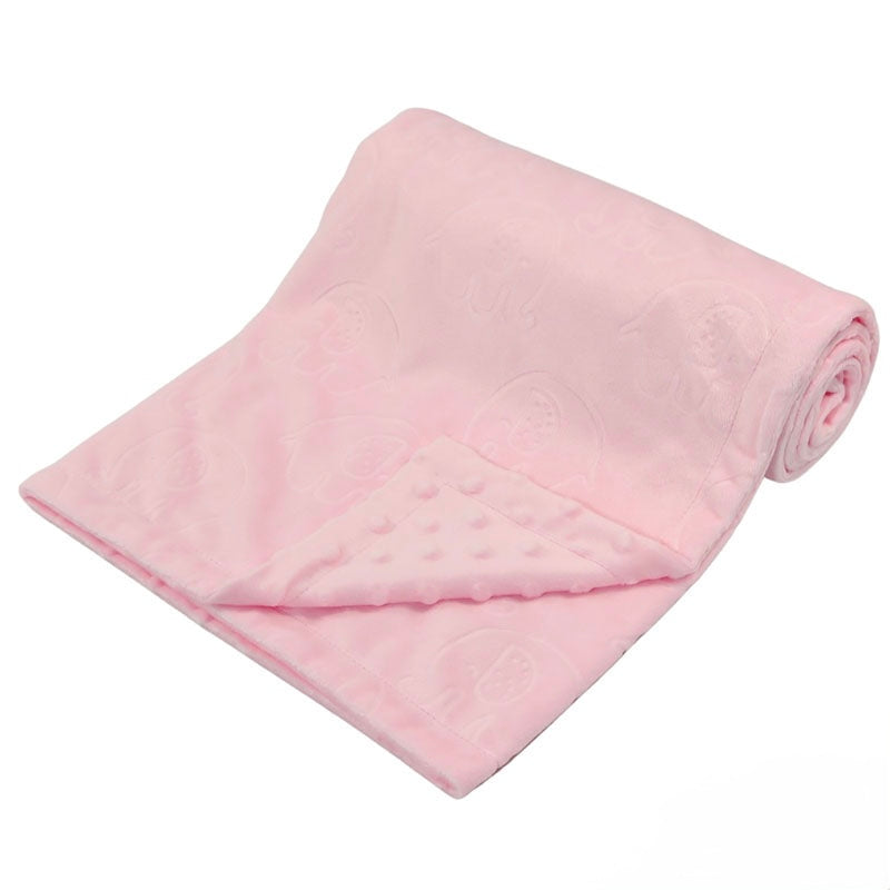Personalised bubble/elephant embossed blanket. Multiple colours available