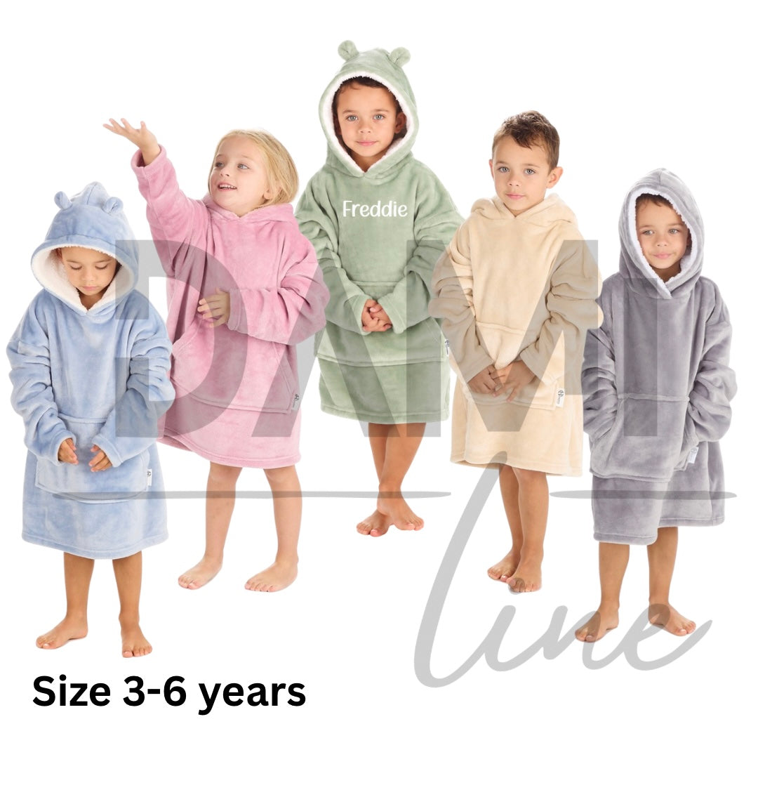 Personalised kids oversized plush hoodie