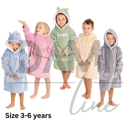 Personalised kids oversized plush hoodie