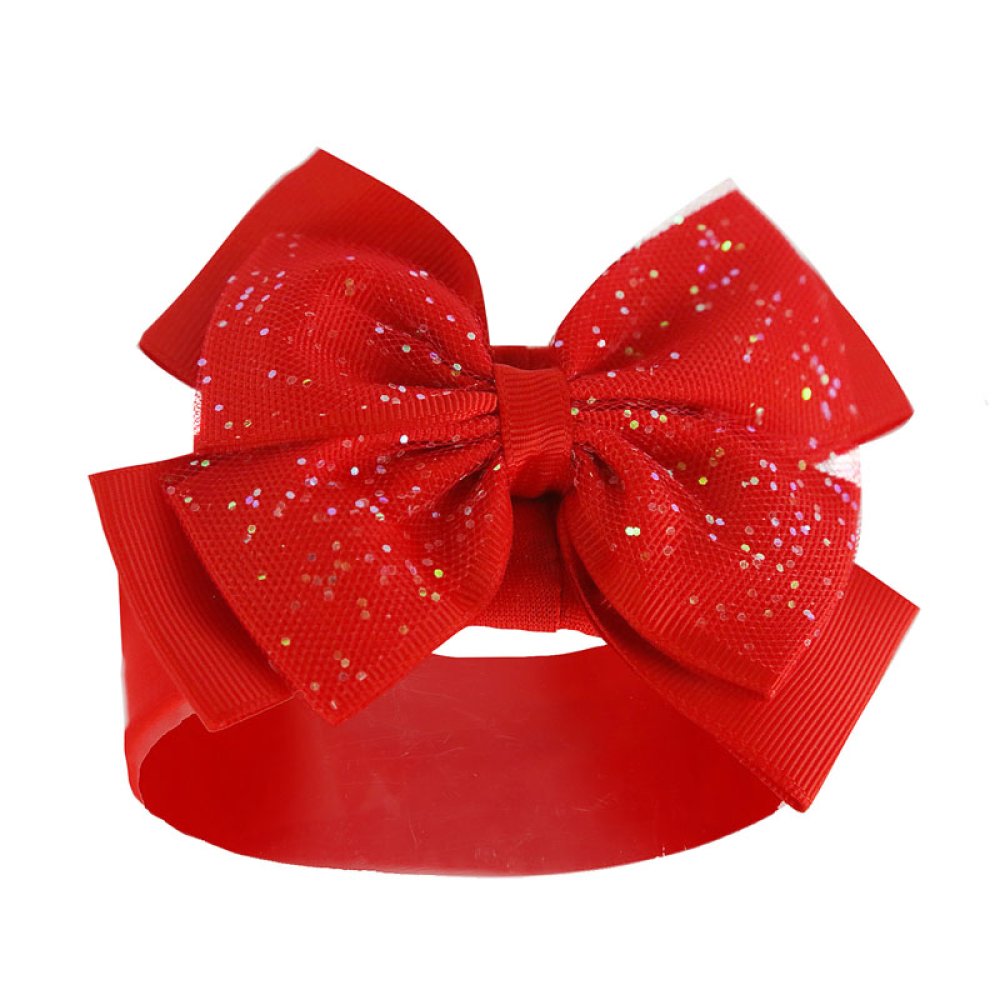 Plain Headband with Glitter Bow. Multiple colours available