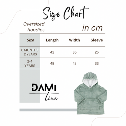 Personalised kids oversized plush hoodie