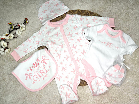 Baby 5pcs outfit - bow