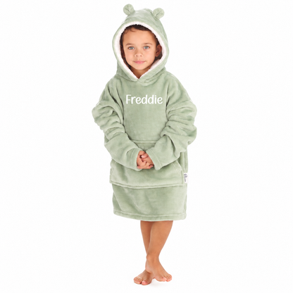 Personalised kids oversized plush hoodie