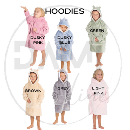 Personalised kids oversized plush hoodie