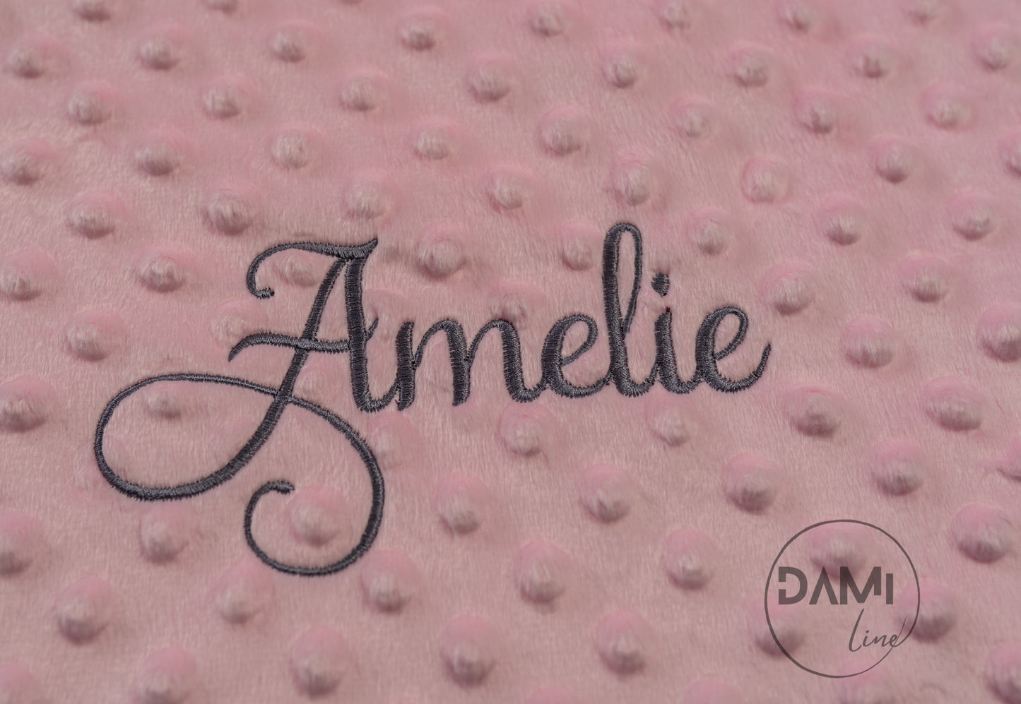 Embroidered personalised elephant embossed baby blanket