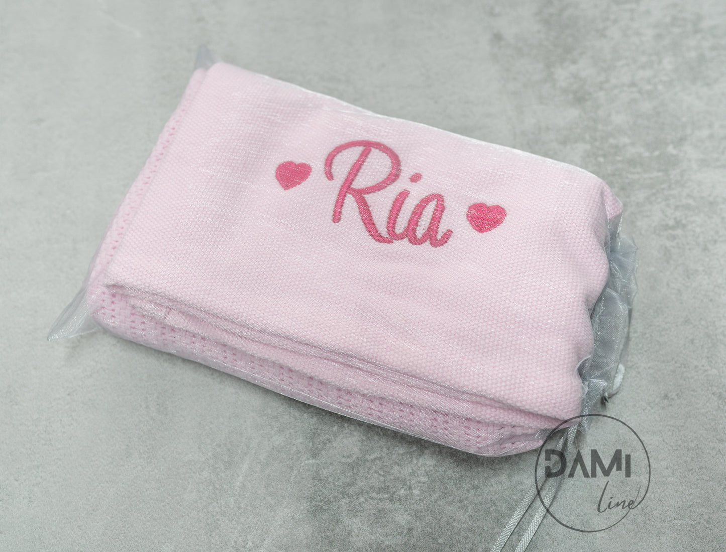 Personalised PINK cellular cotton baby blanket