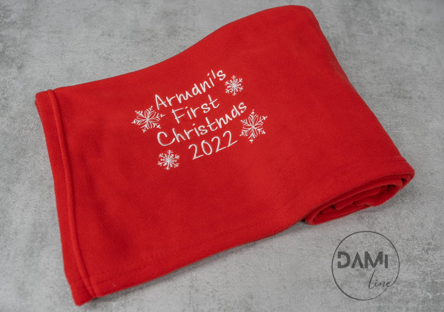 Personalised baby’s Christmas blanket | First Christmas baby blanket