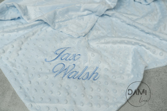 Embroidered personalised elephant embossed baby blanket