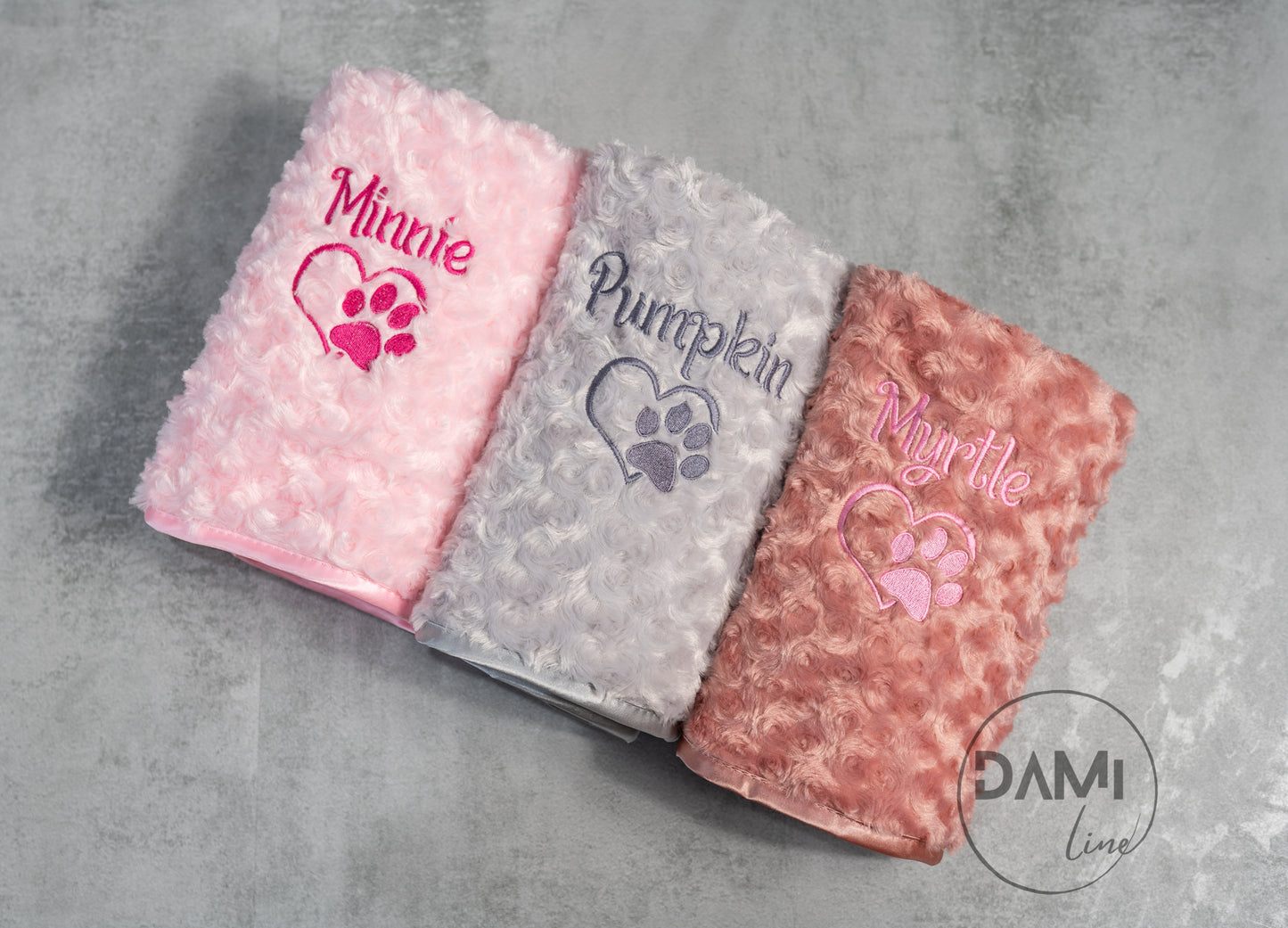 Personalised dog | cat | puppy | kitten rose bud blanket, pet blanket