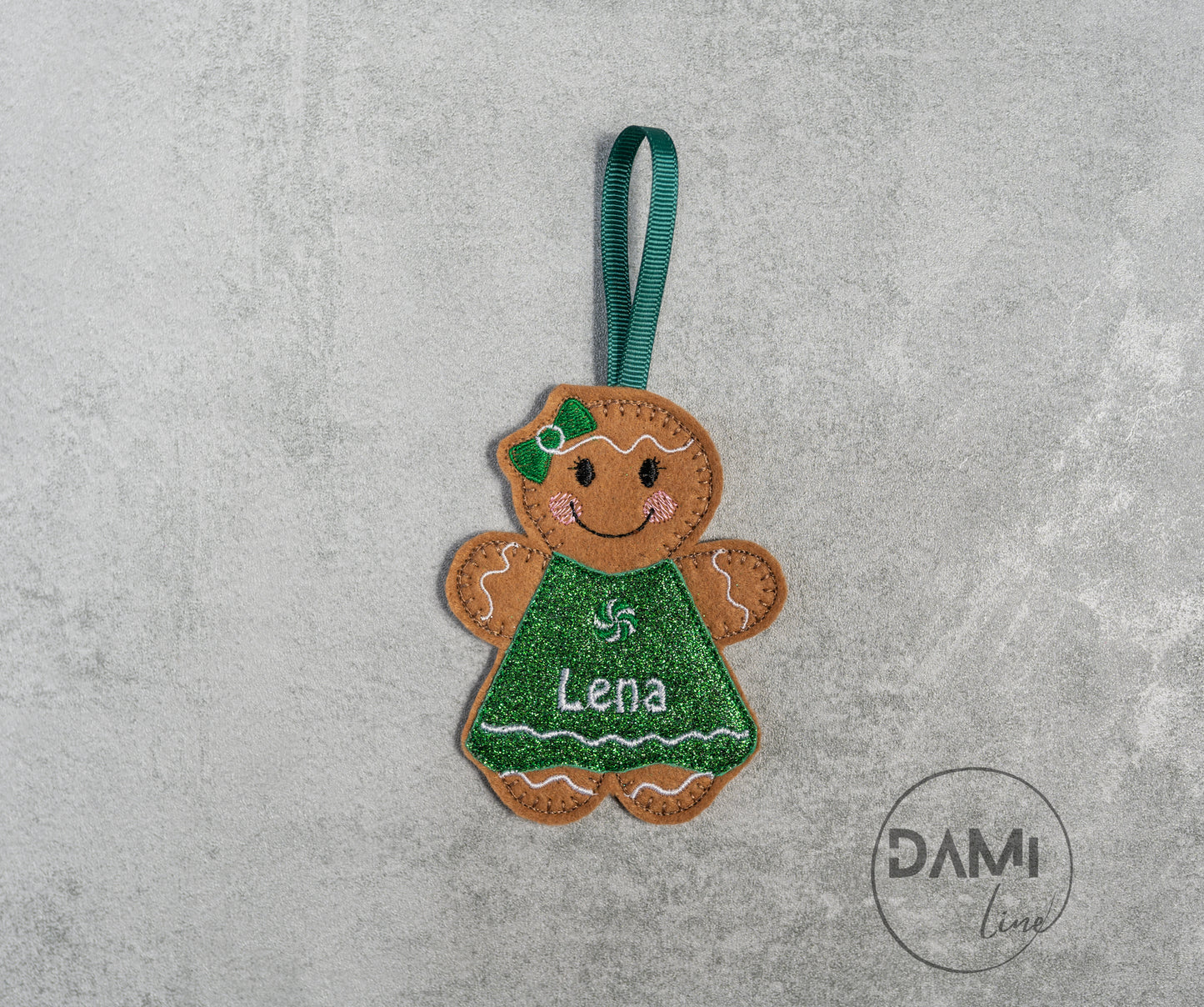 Gingerbread Girl Personalised Christmas Hanging Decoration