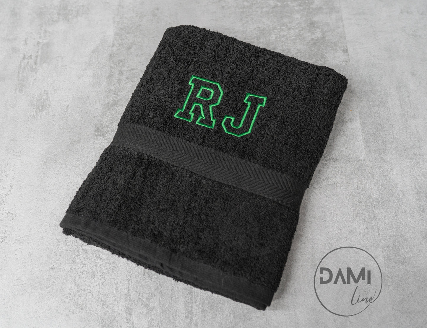 Personalised with initials embroidered bath towel 70x130cm