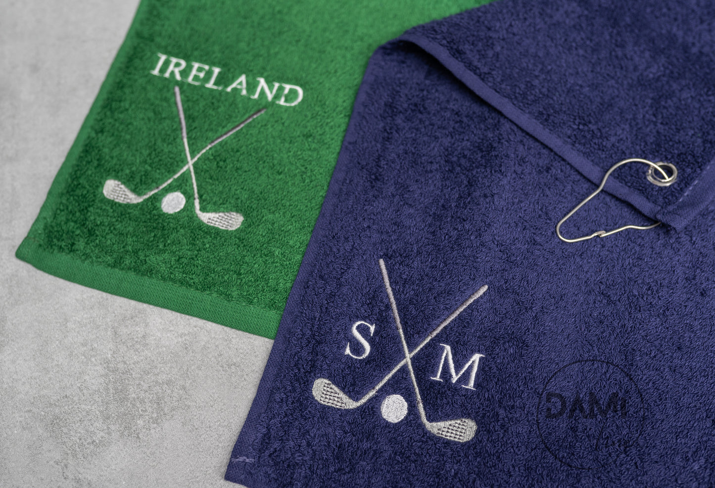 Personalised embroidered golf towel 50x30 cm