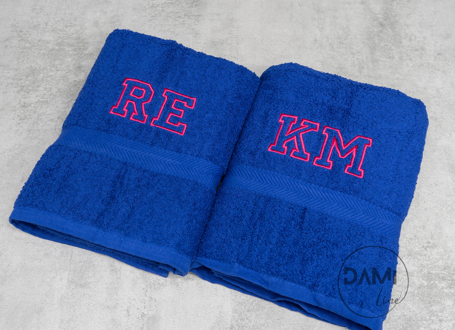 Personalised with initials embroidered bath towel 70x130cm