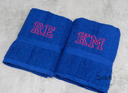 Personalised with initials -max 3 letters- embroidered bath towel 70x130cm