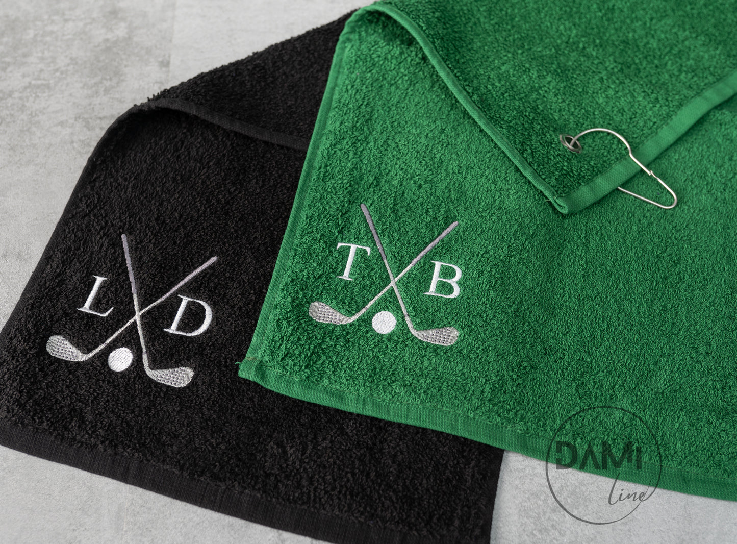 Personalised embroidered golf towel 50x30 cm