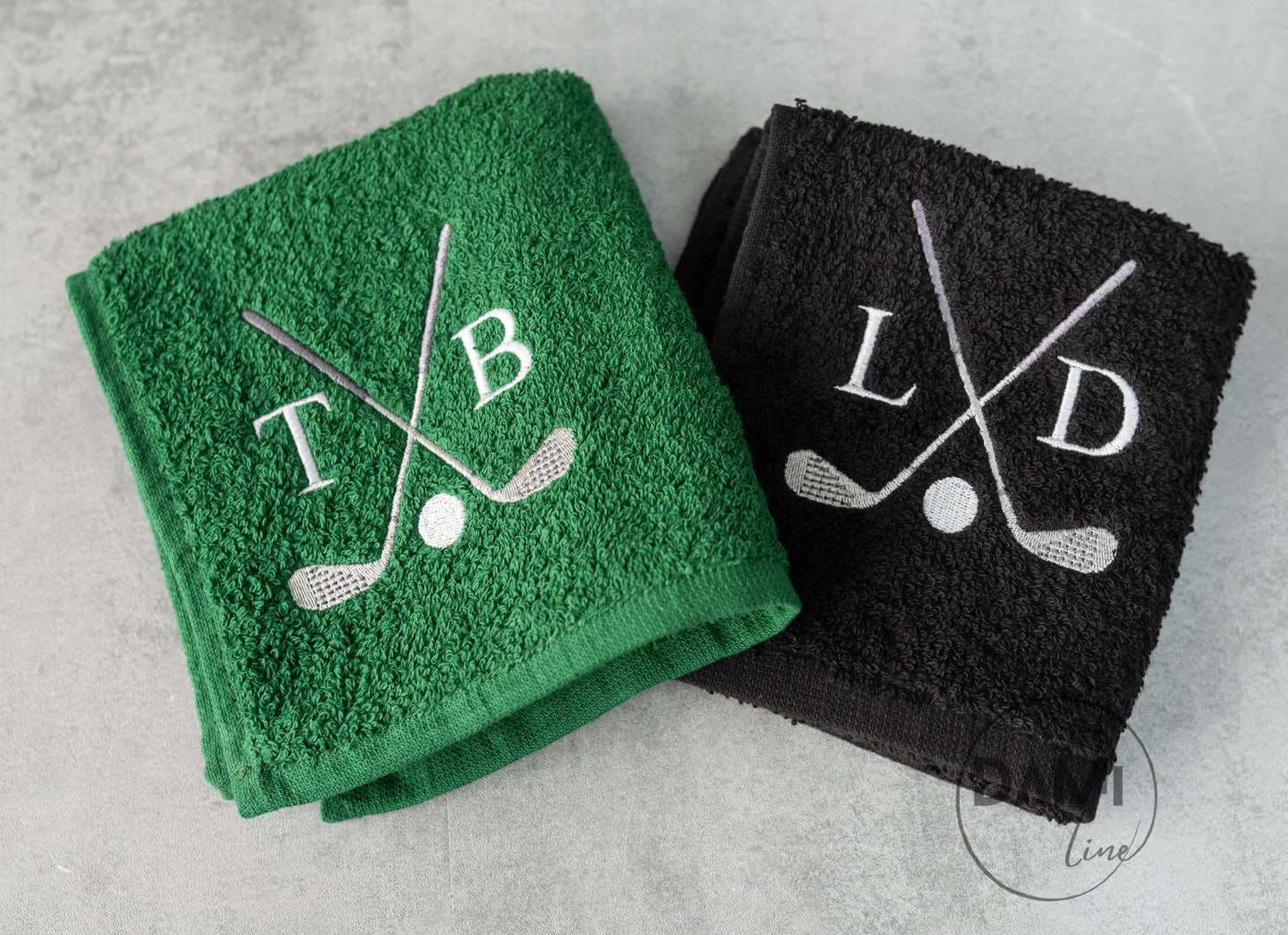 Personalised embroidered golf towel 50x30 cm