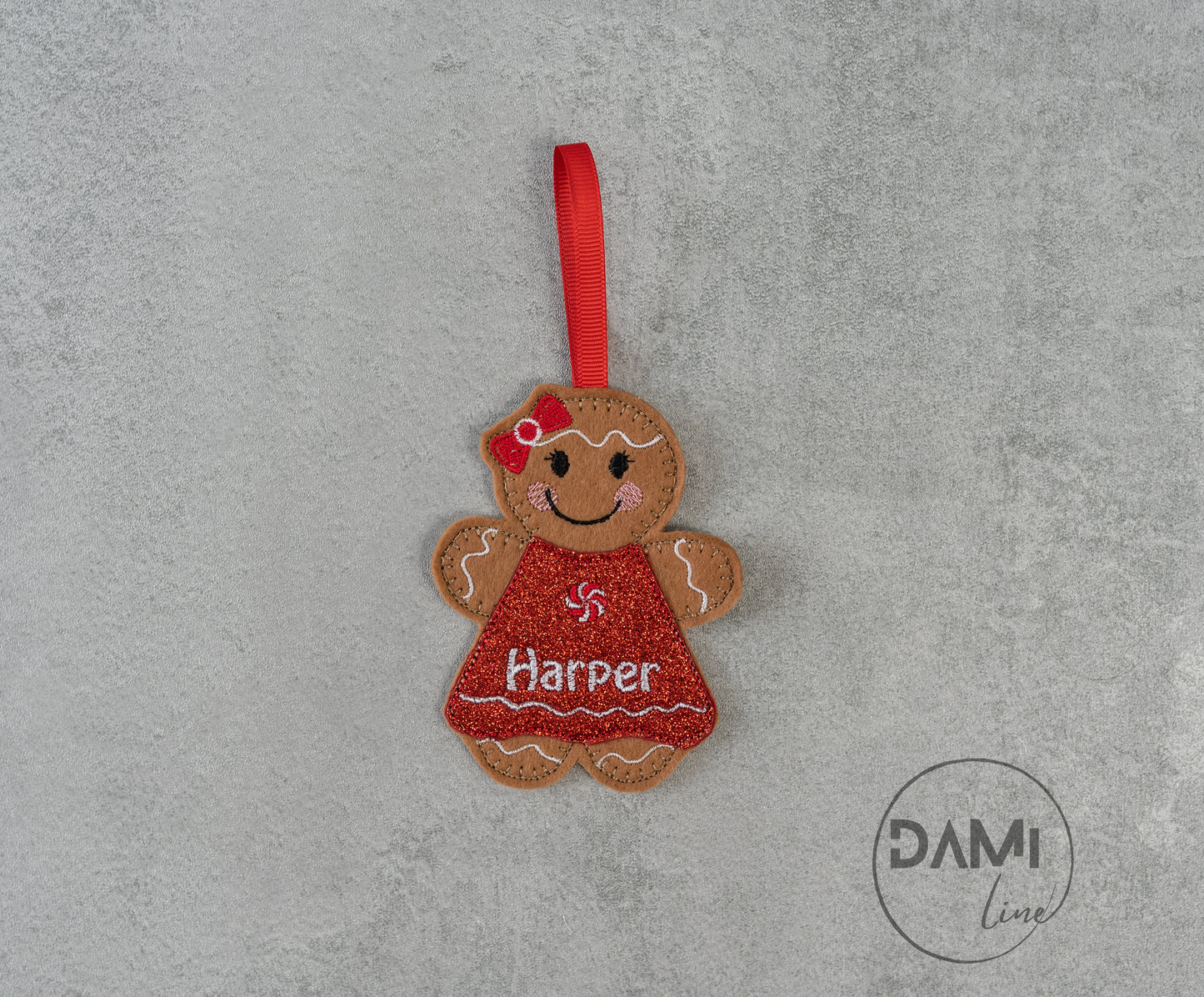 Gingerbread Girl Personalised Christmas Hanging Decoration