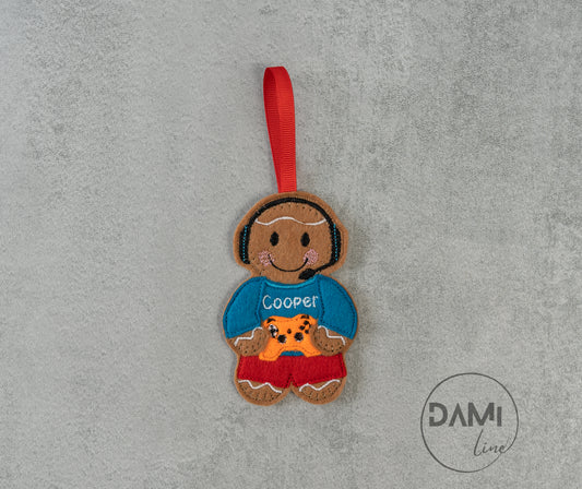 Gamer gingerbread man Christmas tree ornament or gift tag | Hobby gift