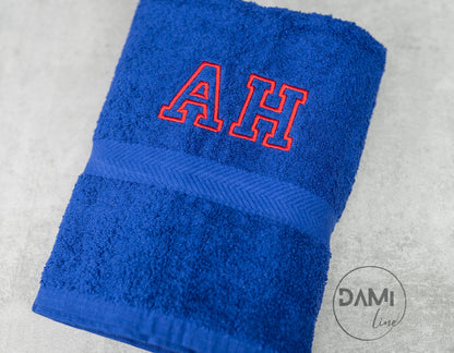 Personalised with initials -max 3 letters- embroidered bath towel 70x130cm