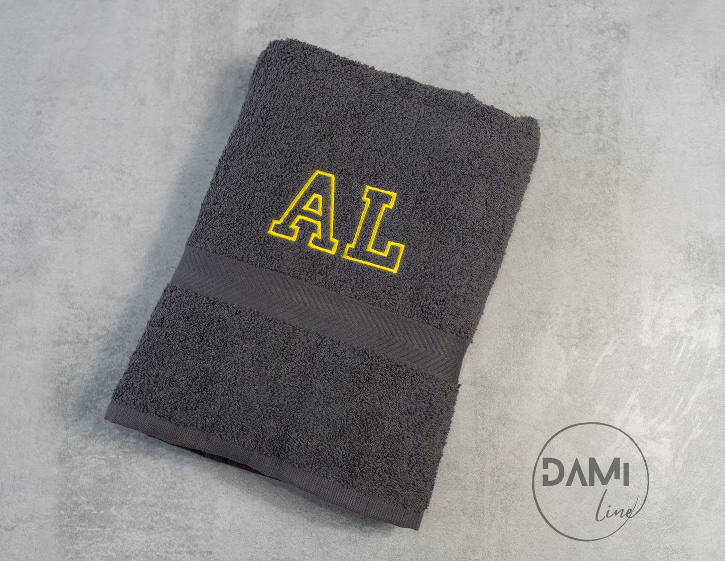 Personalised with initials embroidered bath towel 70x130cm