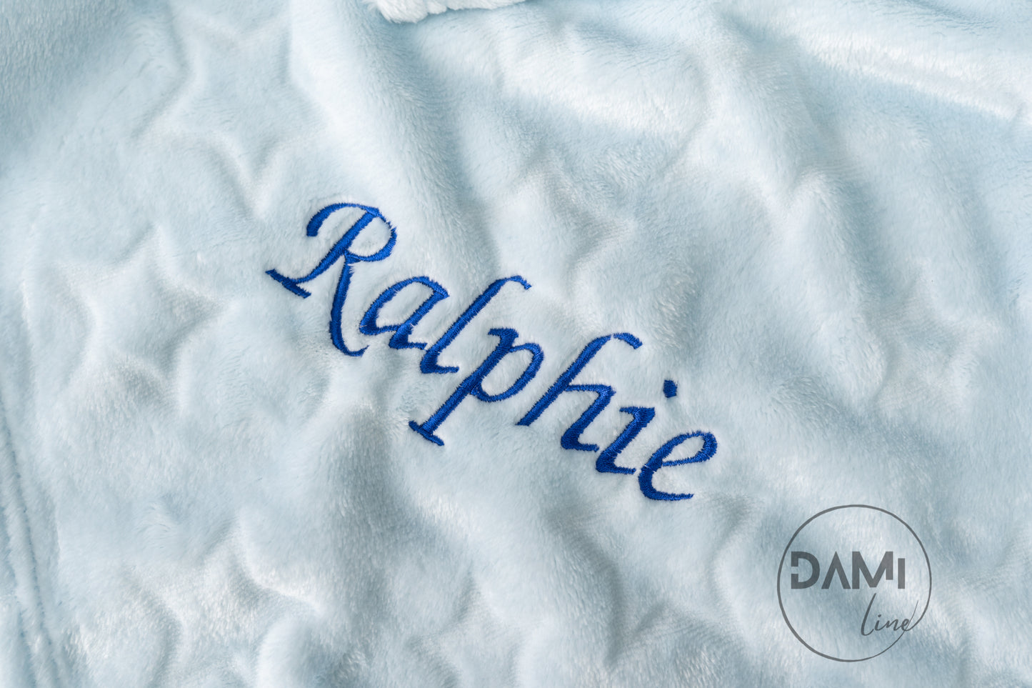 Embroidered personalised star or heart embossed baby blanket