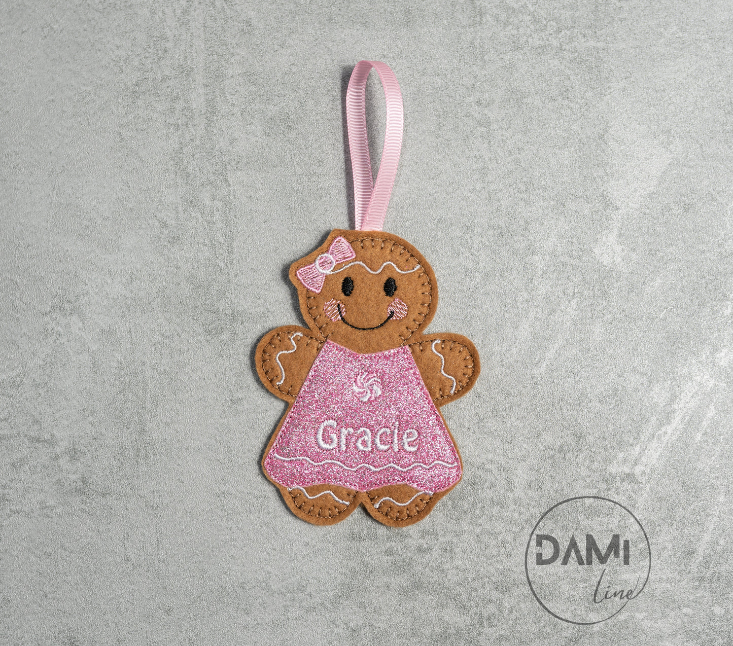 Gingerbread Girl Personalised Christmas Hanging Decoration