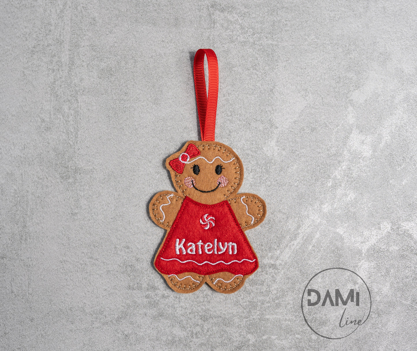 Gingerbread Girl Personalised Christmas Hanging Decoration