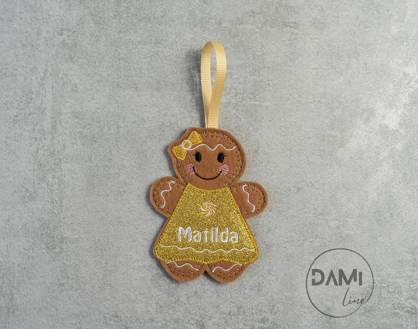 Gingerbread Girl Personalised Christmas Hanging Decoration