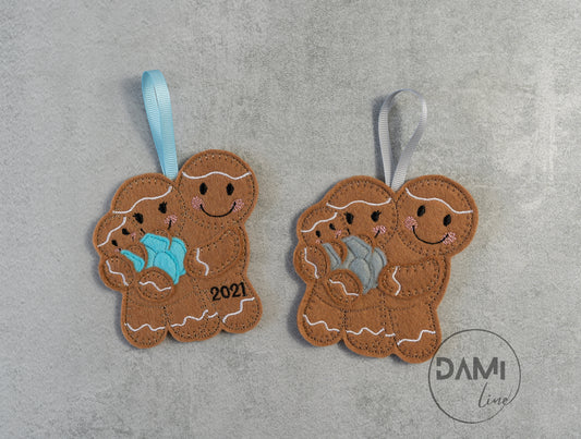 Family Gingerbread men Christmas tree ornament