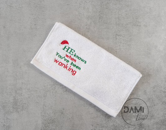 Embroidered Funny Secret Santa gift | Wank cloth | SIZE 30x30cm