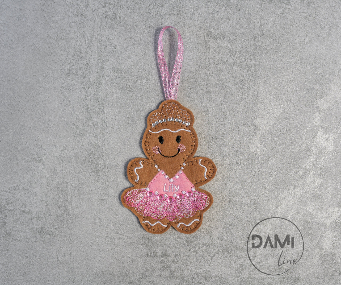 Ballerina gingerbread man personalised Christmas tree ornament