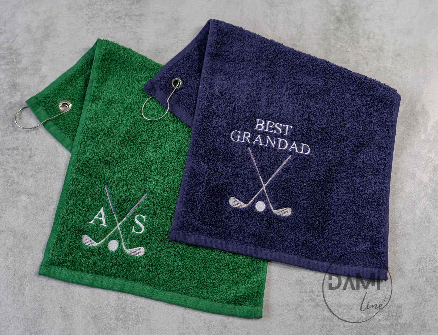 Personalised embroidered golf towel 50x30 cm